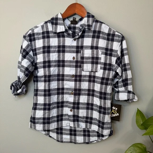 ✨3/$20✨ Art Class Boy’s Blue Plaid  Long Sleeve Button Down Shirt. NWT Small 6/7 - Picture 2 of 11